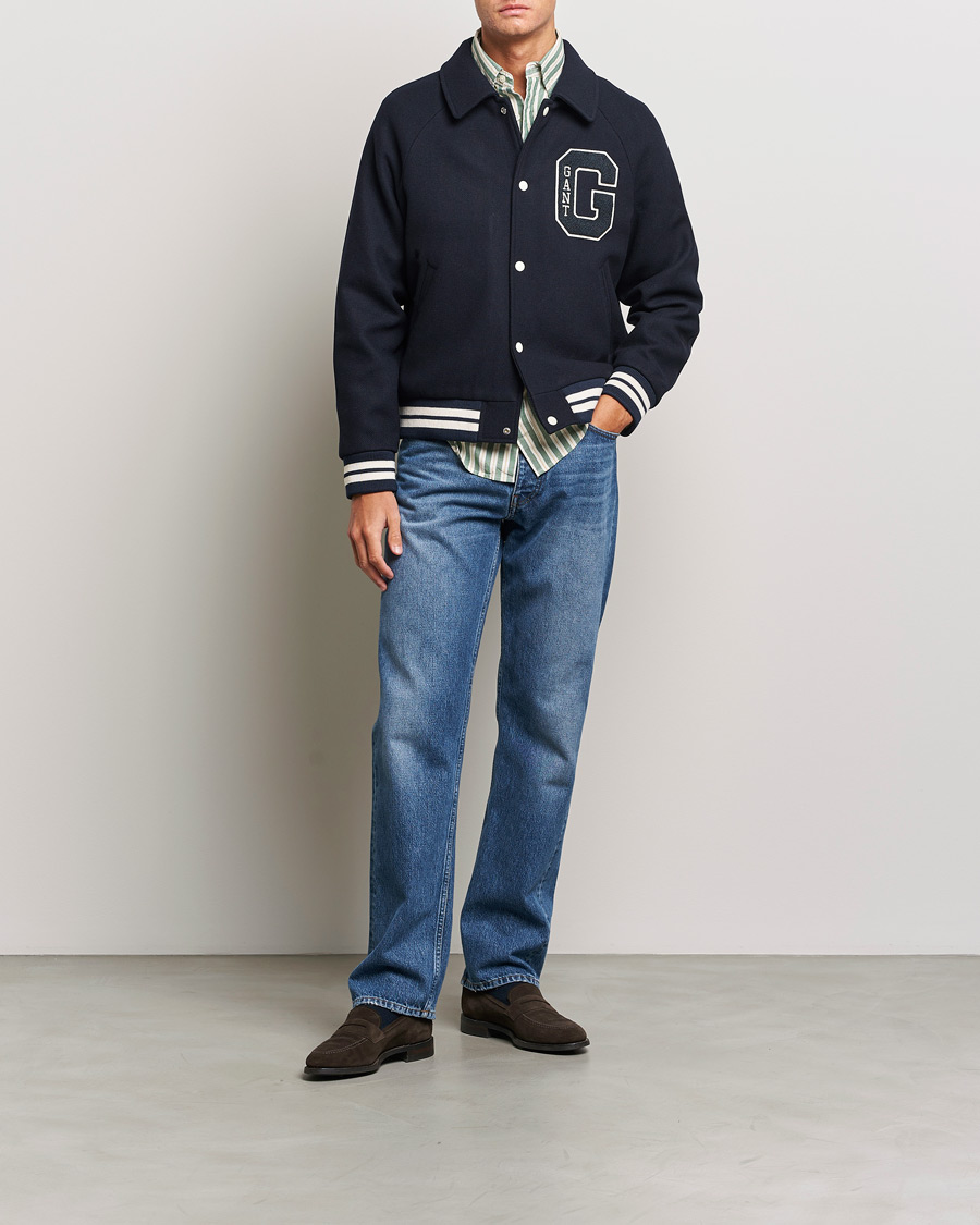 Herre | Jakker | GANT | Wool Varsity Jacket Evening Blue