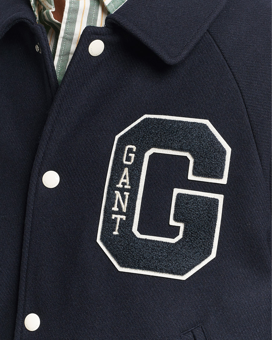 Herre | Jakker | GANT | Wool Varsity Jacket Evening Blue