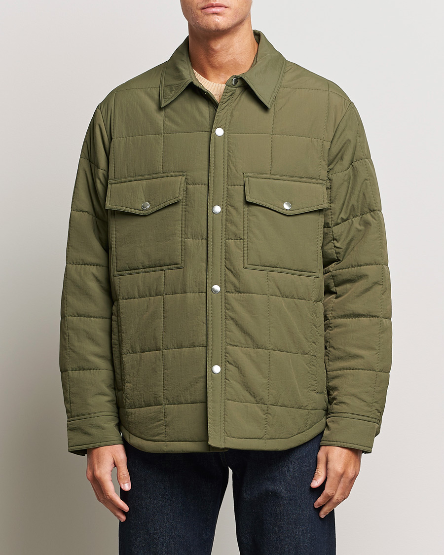Herre | Jakker | GANT | Quilted Shirt Jacket Calamata Green