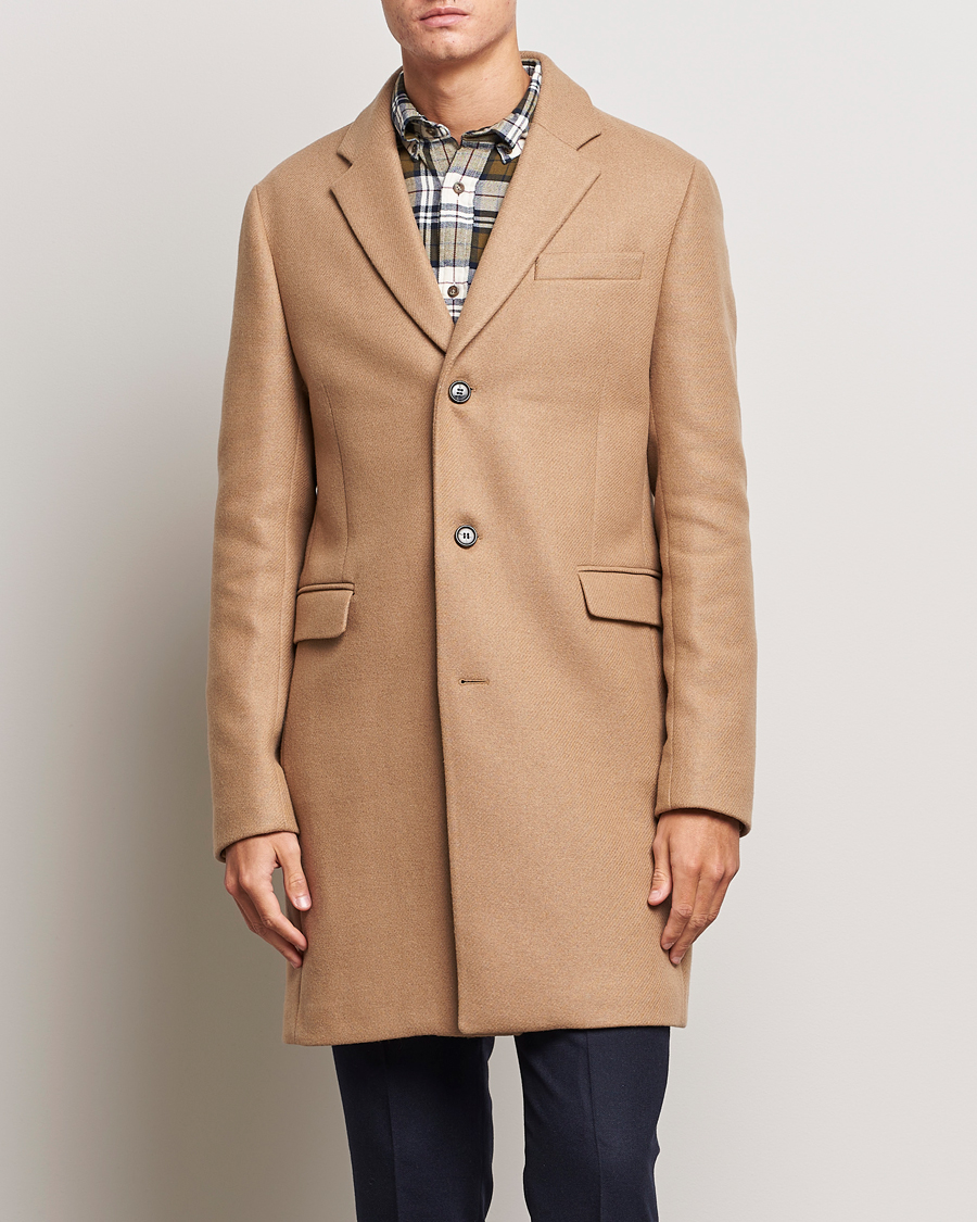 Herre | Jakker | GANT | Tailored Wool Coat Mustard Beige