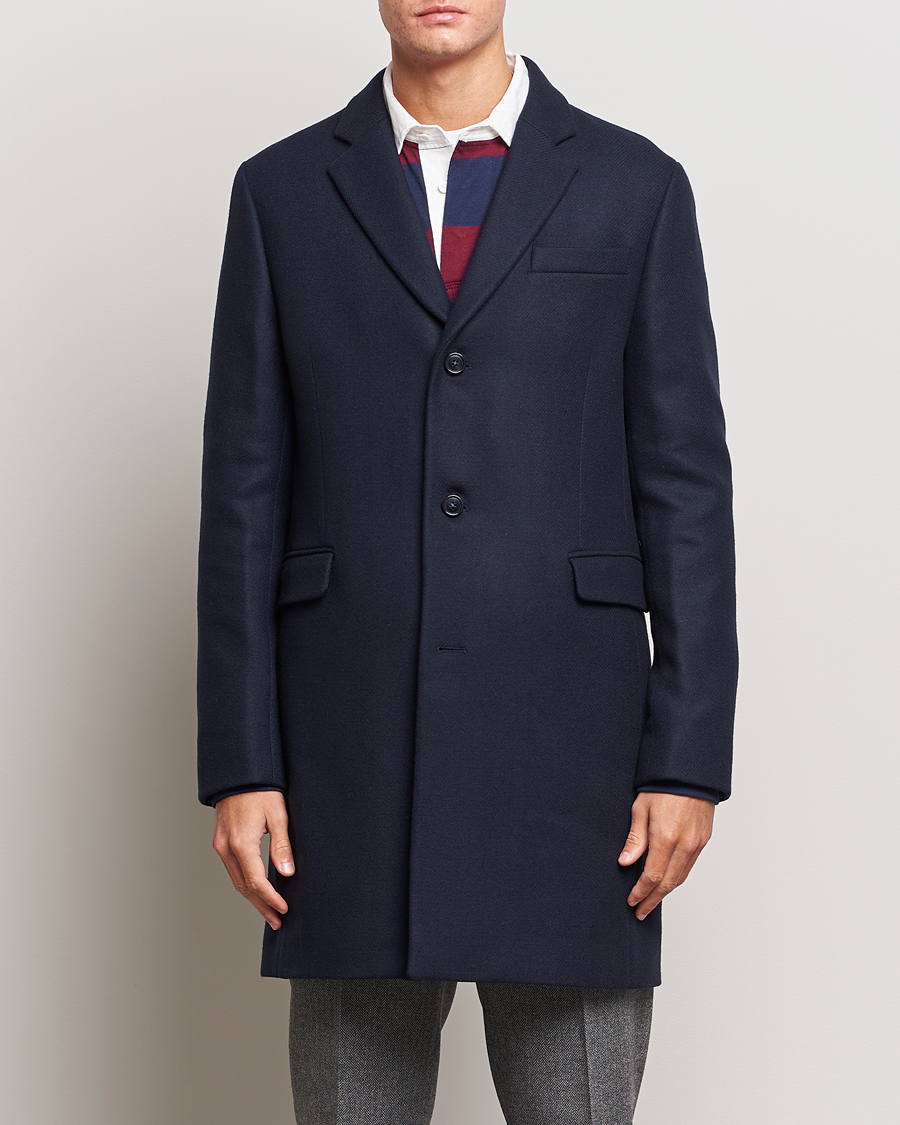 Herre | Høstjakker | GANT | Tailored Wool Coat Night Blue