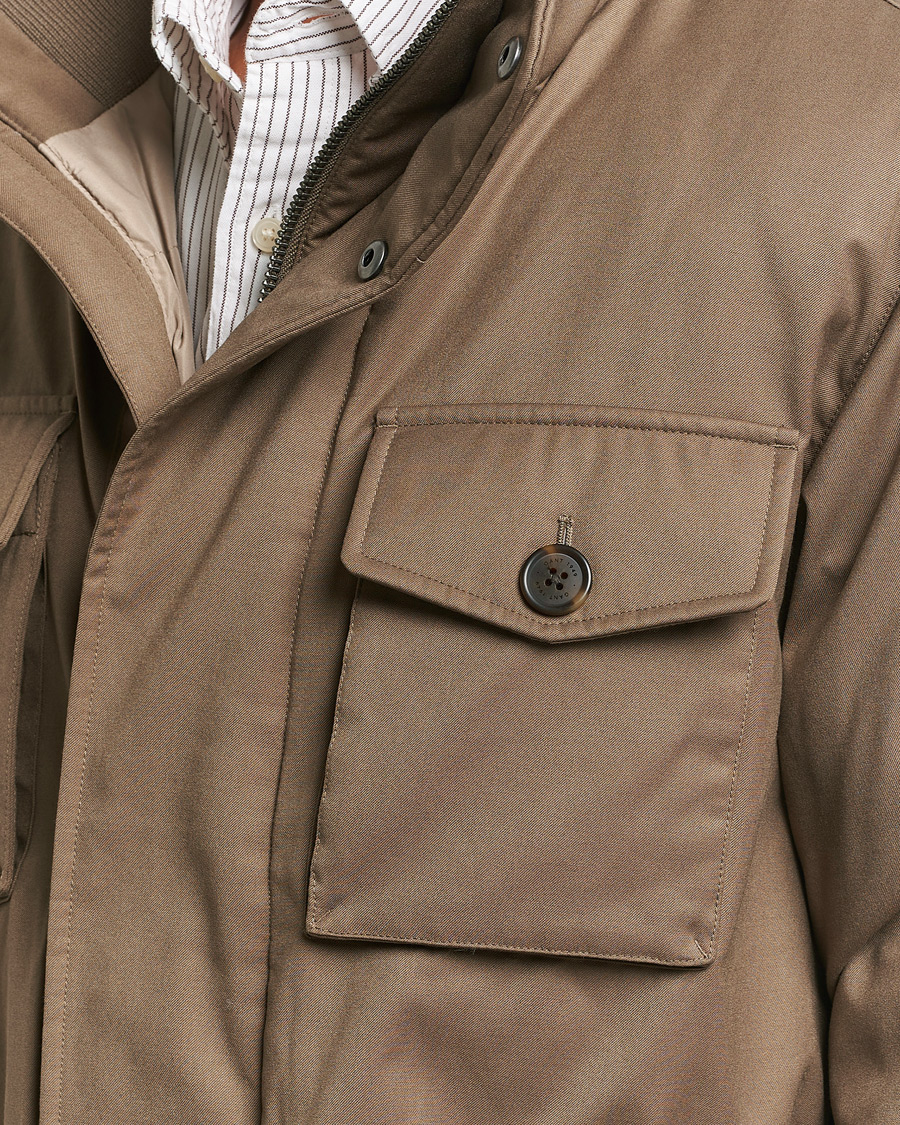 Herre | Jakker | GANT | Flannel Padded Field jacket Desert Brown