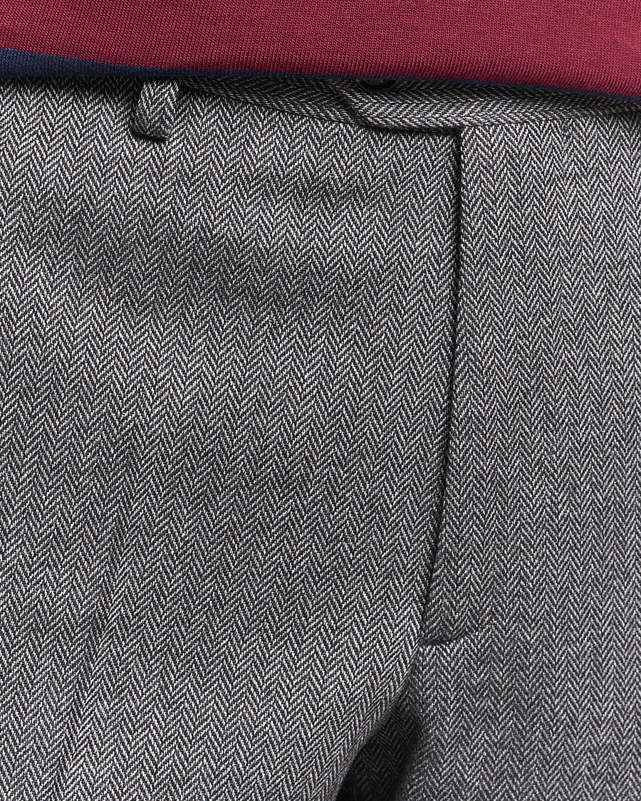 Herre | Bukser | GANT | Tapered Herringbone Wool Pants Black