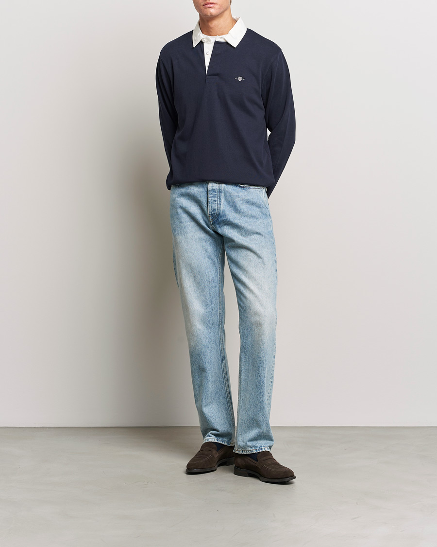 Herre | Gensere | GANT | Reg Shield Heavy Rugger Evening Blue
