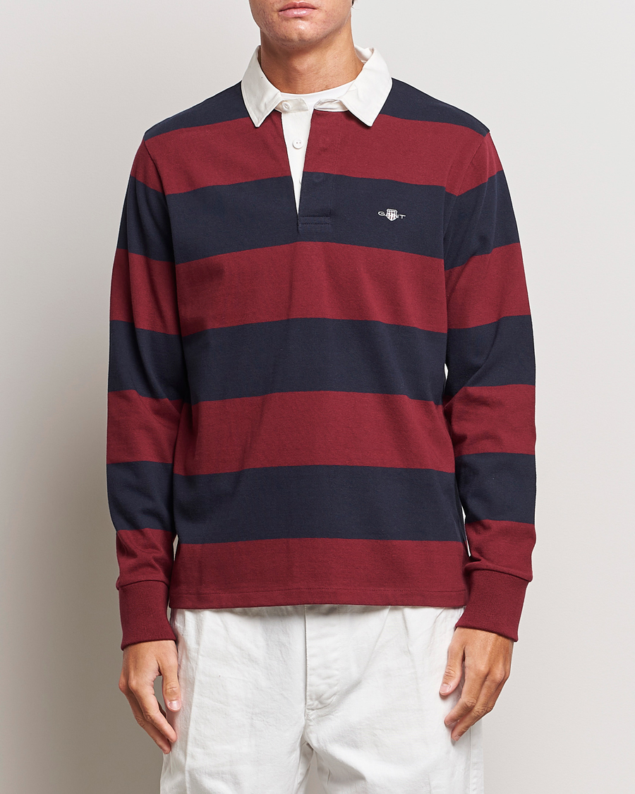 Herre | Rugbygensere | GANT | Original Barstripe Heavy Rugger Plumped Red