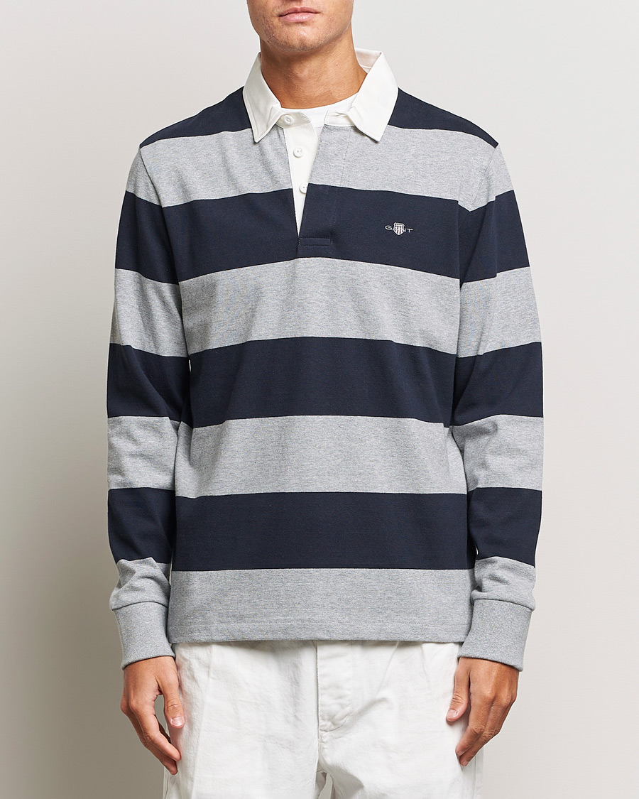 Herre | GANT | GANT | Barstriped Rugger Grey/Navy