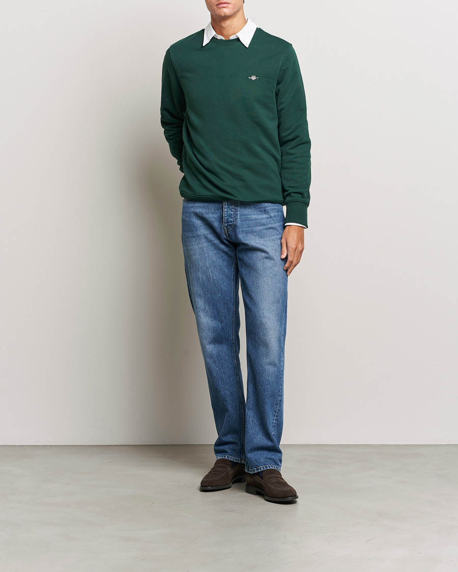 Herre | Gensere | GANT | Original Crew Neck Sweatshirt Tartan Green