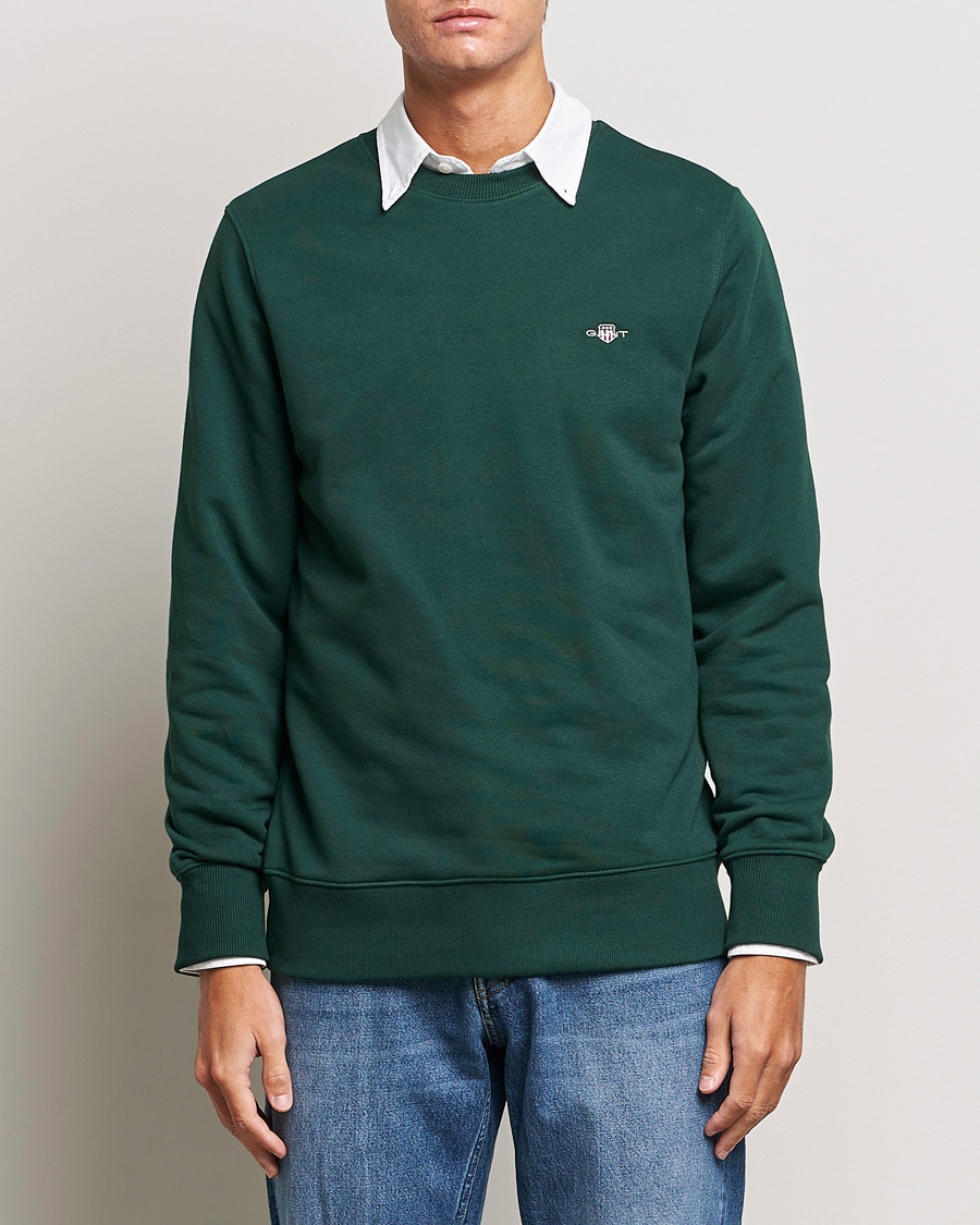 Herre |  | GANT | Original Crew Neck Sweatshirt Tartan Green