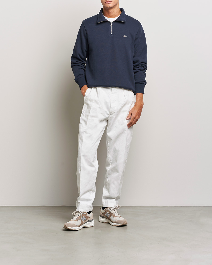 Herre | Gensere | GANT | Original Shield Half Zip Sweater Evening Blue