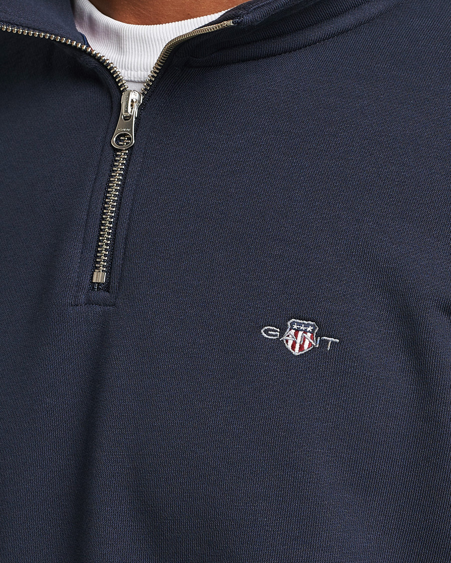 Herre | Gensere | GANT | Original Shield Half Zip Sweater Evening Blue