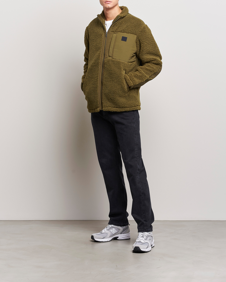 Herre | Gensere | GANT | Sherpa Fleece Full Zip Dark Cactus