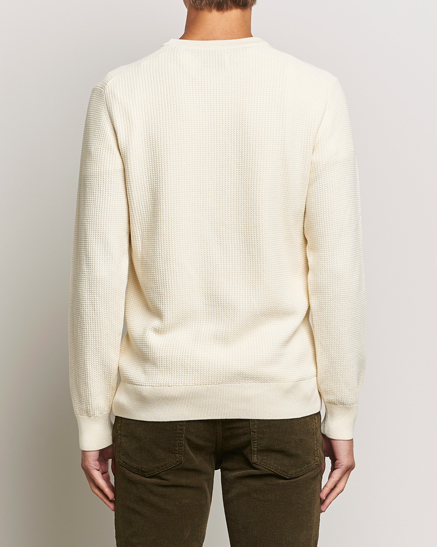 Herre | Gensere | GANT | Cotton Micro Textured Crew Neck Cream