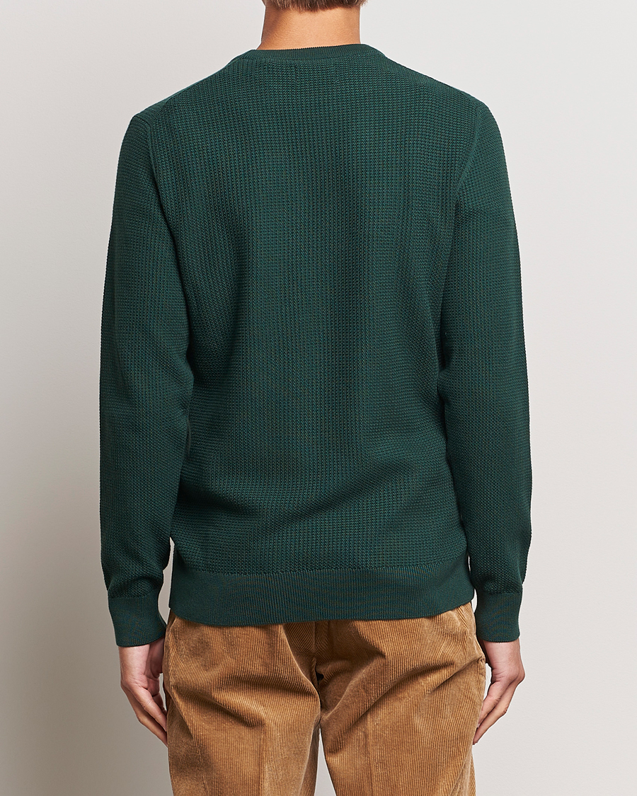 Herre | Gensere | GANT | Cotton Micro Textured Crew Neck Tartan Green