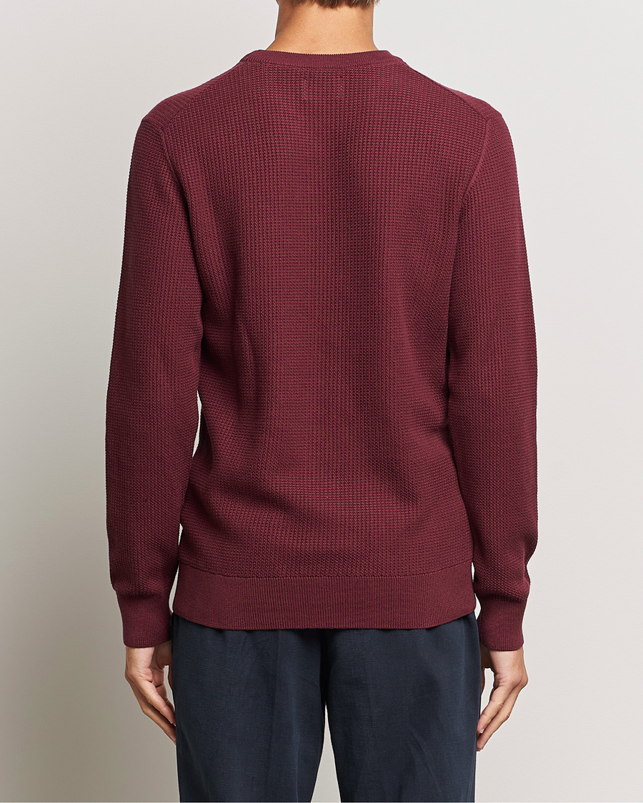 Herre | Gensere | GANT | Cotton Micro Textured Crew Neck Red Shadow
