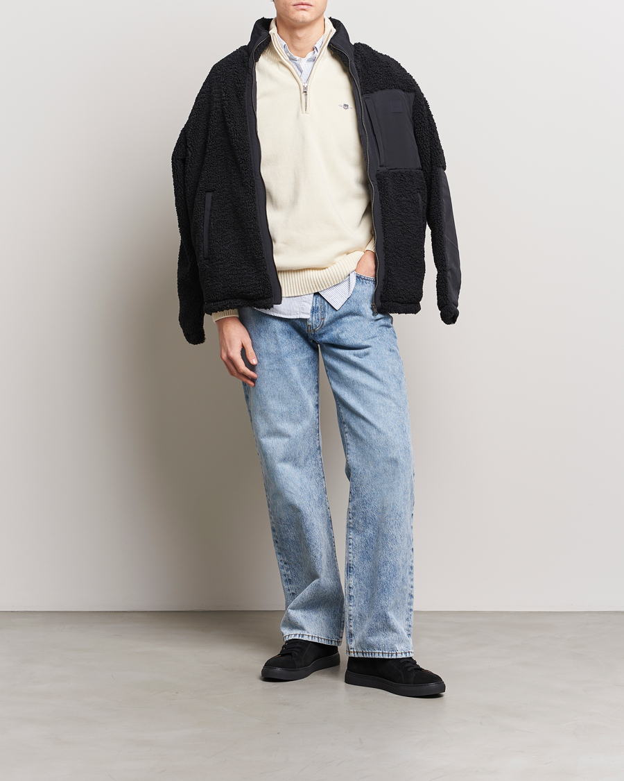 Herre | Gensere | GANT | Cotton Half Zip Cream