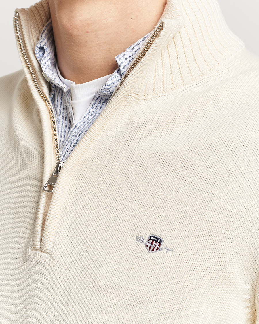 Herre | Gensere | GANT | Cotton Half Zip Cream