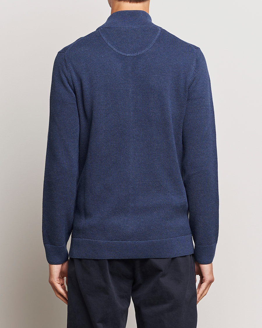 Herre | Gensere | GANT | Cotton Pique Full Zip Marine Melange