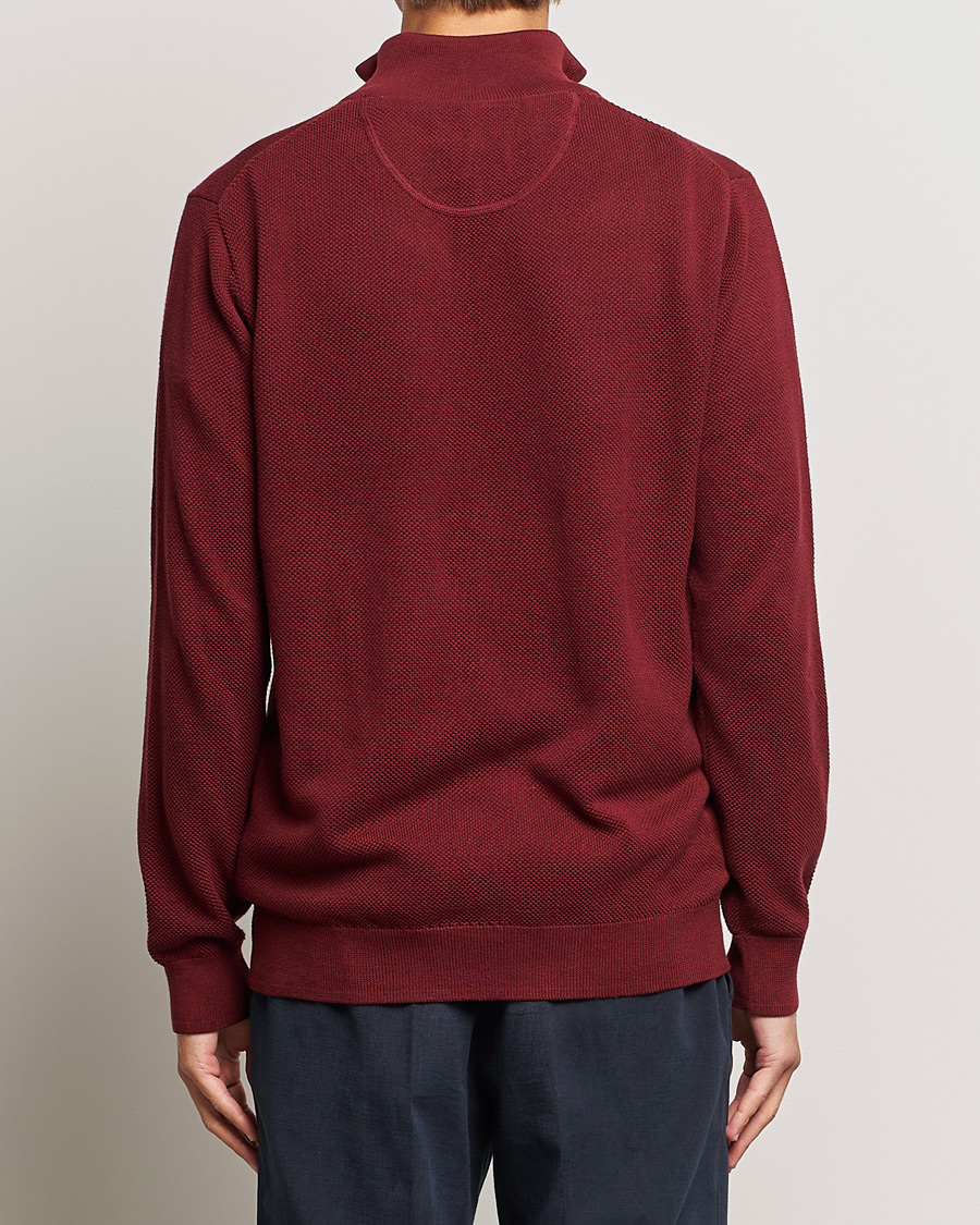 Herre | Gensere | GANT | Cotton Pique Half Zip Plumped Red