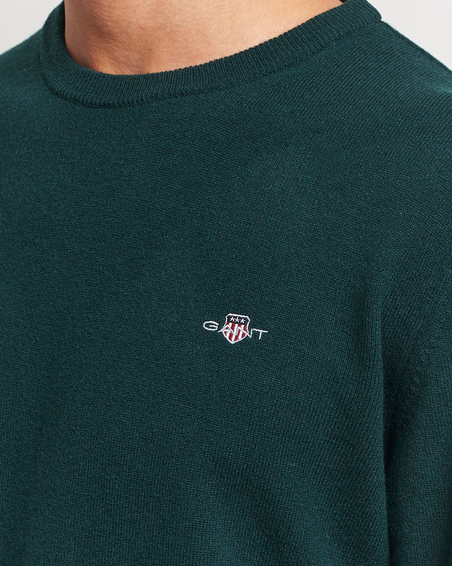 Herre | Gensere | GANT | Lambswool Crew Neck Pullover Tartan Green