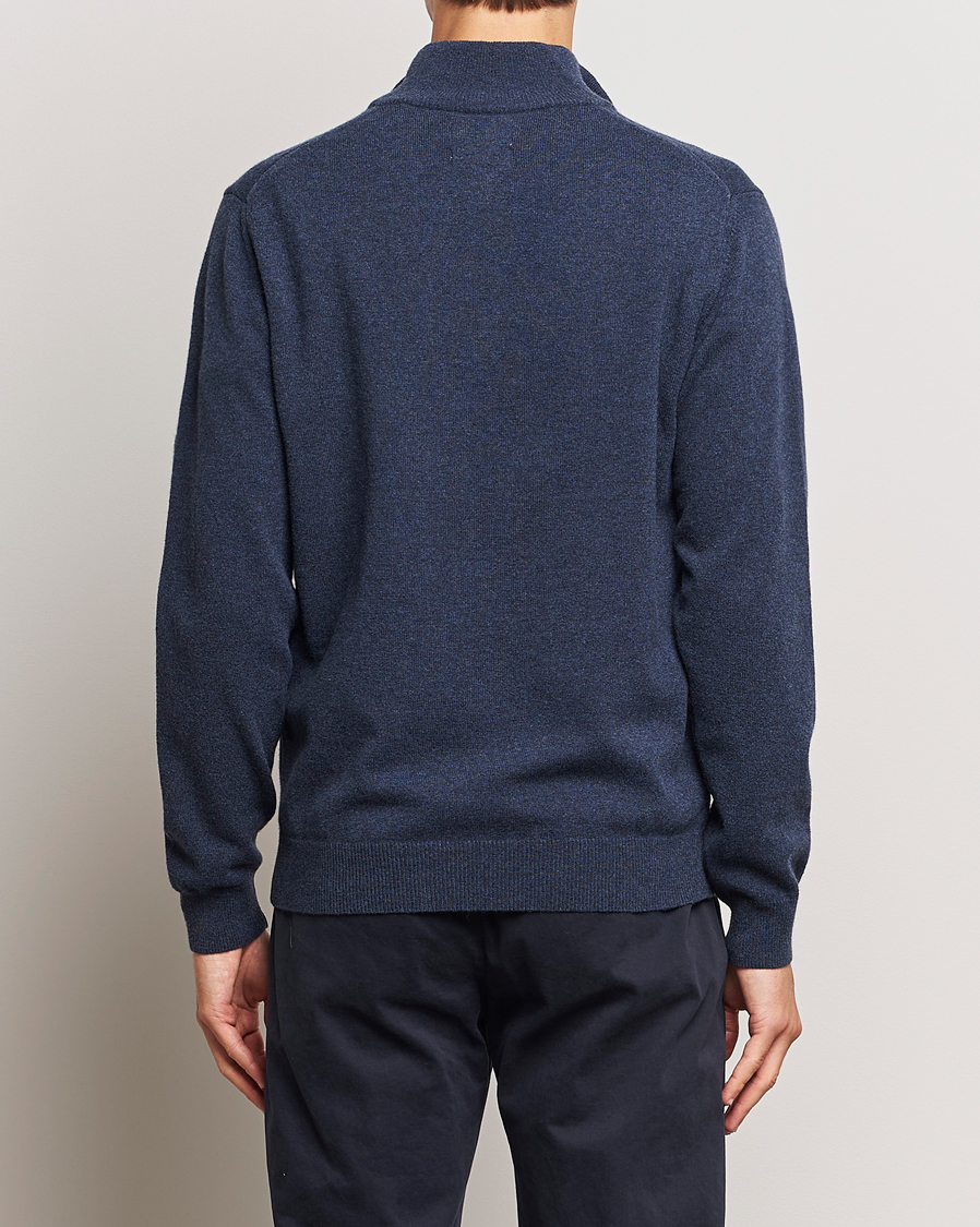 Herre | Gensere | GANT | Lambswool Half Zip Dark Navy Melange