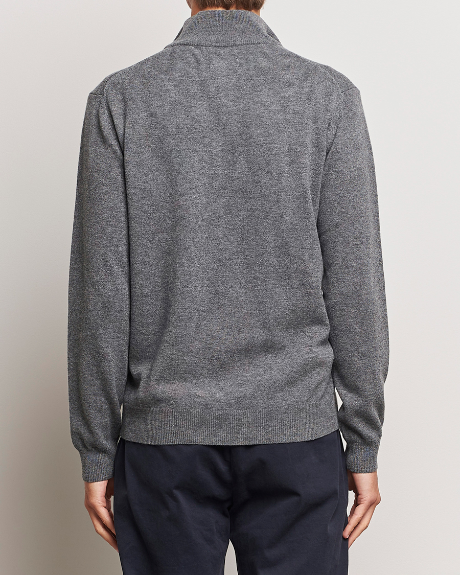 Herre | Gensere | GANT | Lambswool Half Zip Charcoal Melange