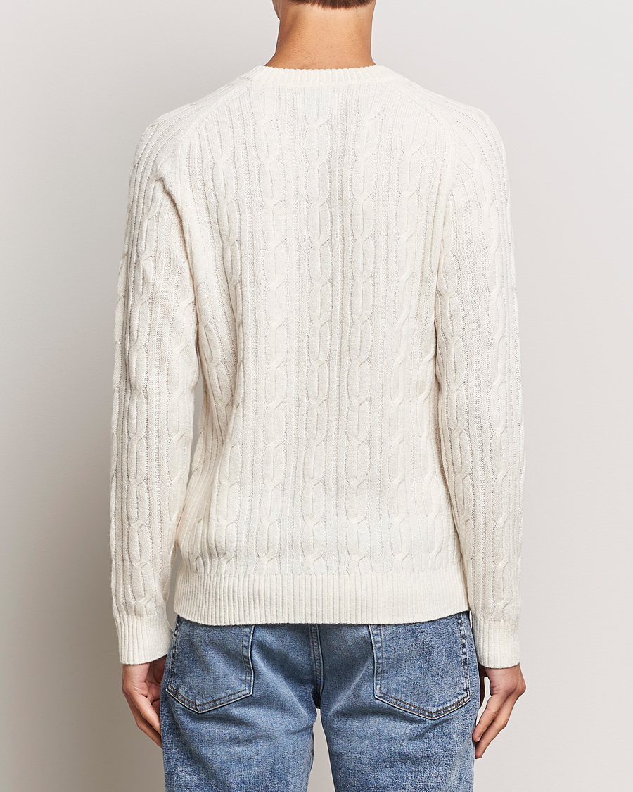 Herre | Gensere | GANT | Lambswool Cable Crew Neck Pullover Cream