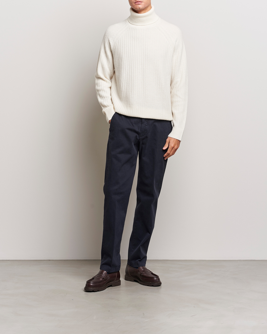 Herre | Gensere | GANT | Lambswool Textured Rollneck Cream