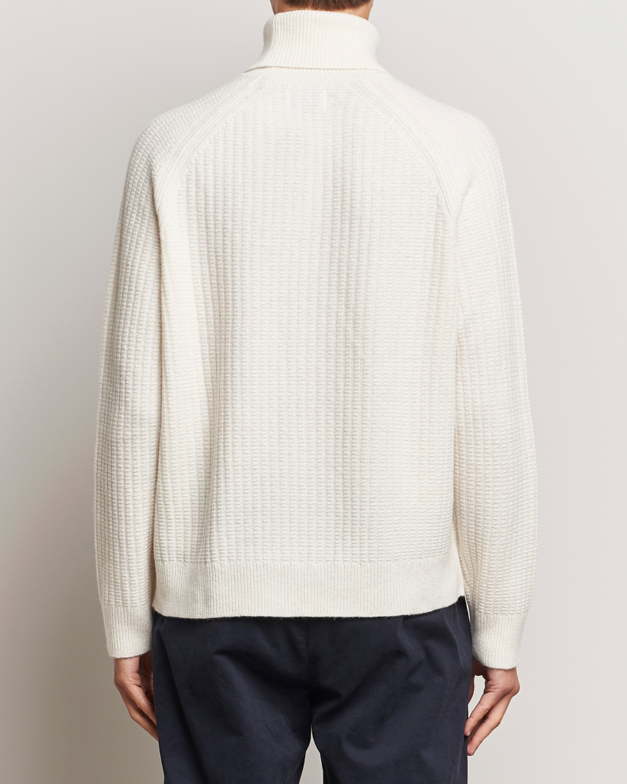 Herre | Gensere | GANT | Lambswool Textured Rollneck Cream