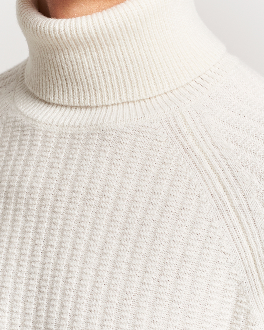 Herre | Gensere | GANT | Lambswool Textured Rollneck Cream
