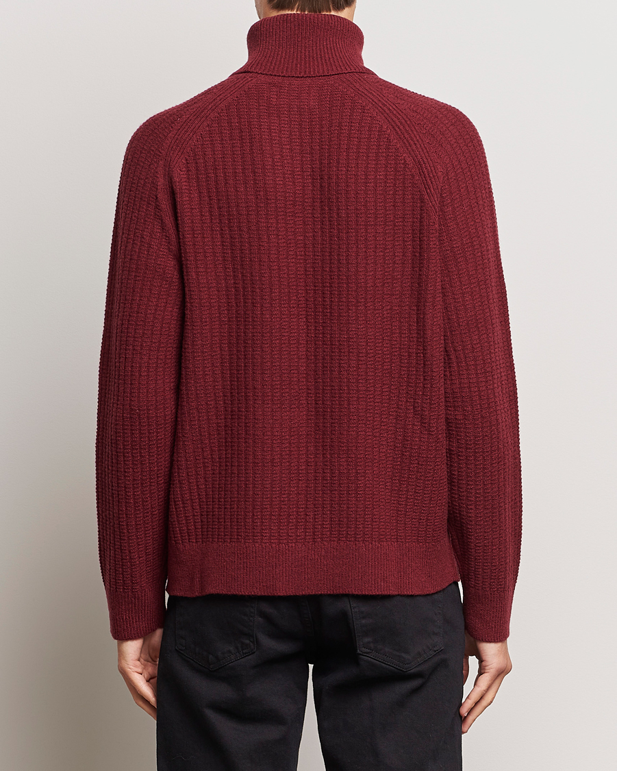 Herre | Gensere | GANT | Lambswool Textured Rollneck Plumped Red
