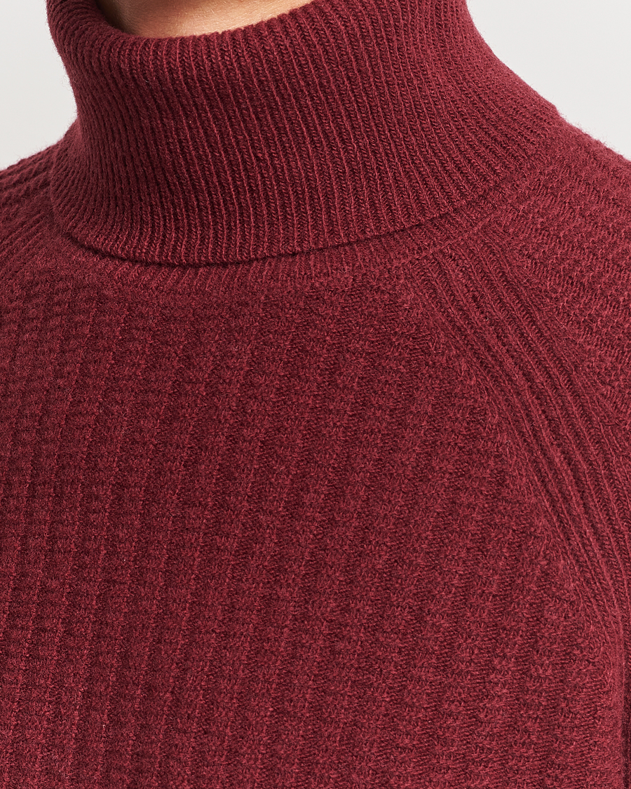 Herre | Gensere | GANT | Lambswool Textured Rollneck Plumped Red