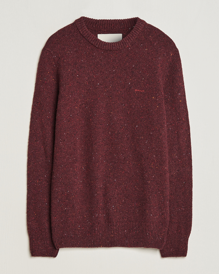 Herre | Gensere | GANT | Neps Donegal Crew Neck Sweater Plumped Red