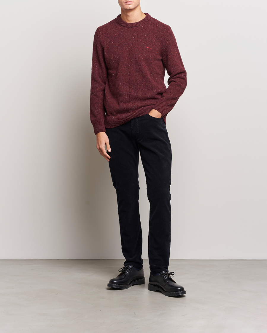 Herre | Gensere | GANT | Neps Donegal Crew Neck Sweater Plumped Red