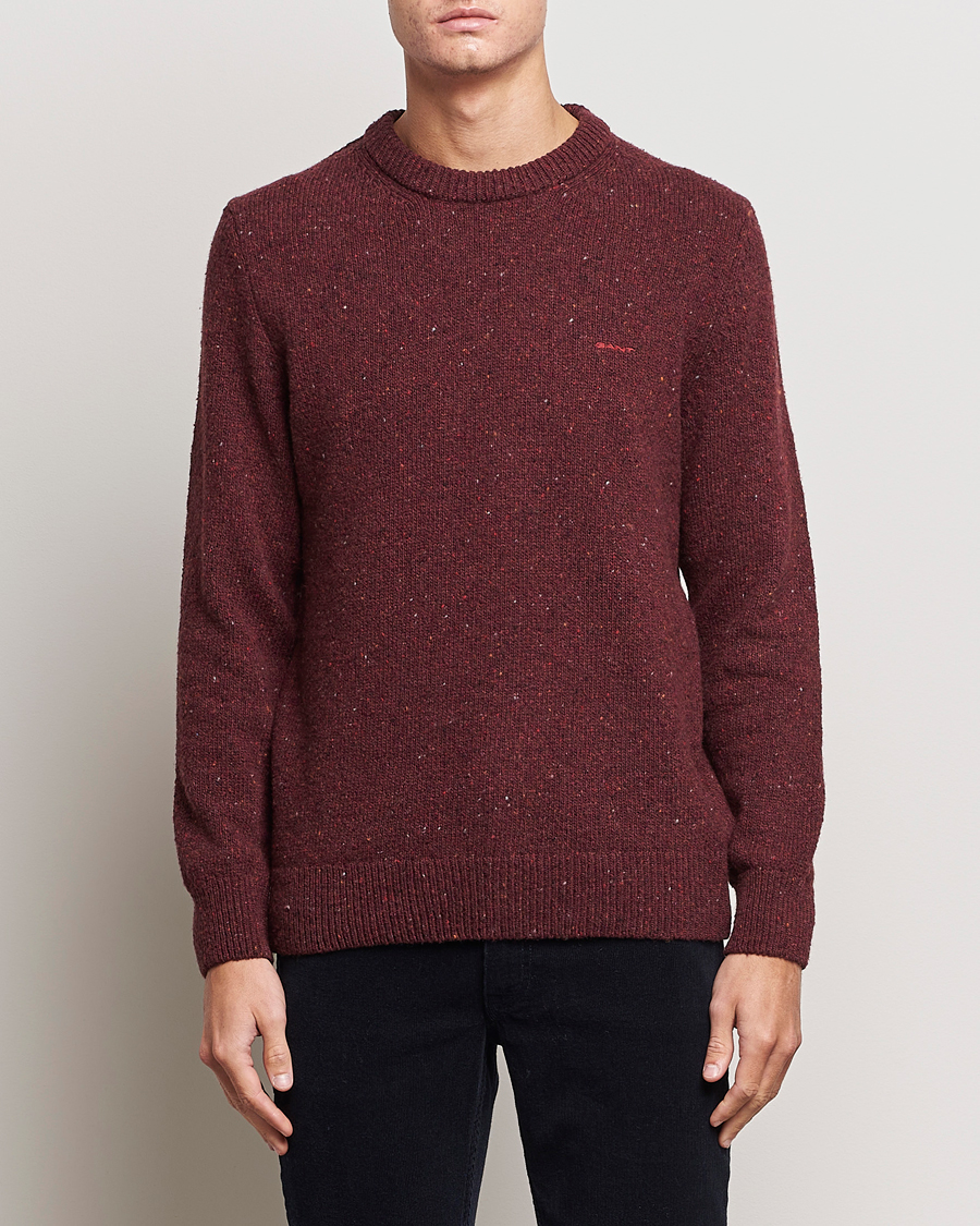 Herre | Gensere | GANT | Neps Donegal Crew Neck Sweater Plumped Red