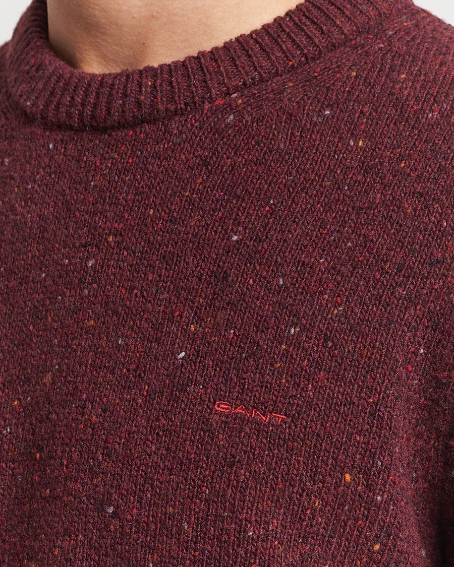 Herre | Gensere | GANT | Neps Donegal Crew Neck Sweater Plumped Red