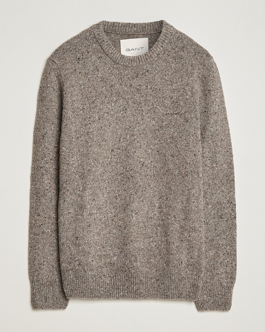 Herre | Gensere | GANT | Neps Donegal Crew Neck Sweater Dark Grey
