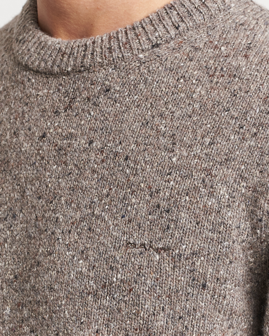 Herre | Gensere | GANT | Neps Donegal Crew Neck Sweater Dark Grey