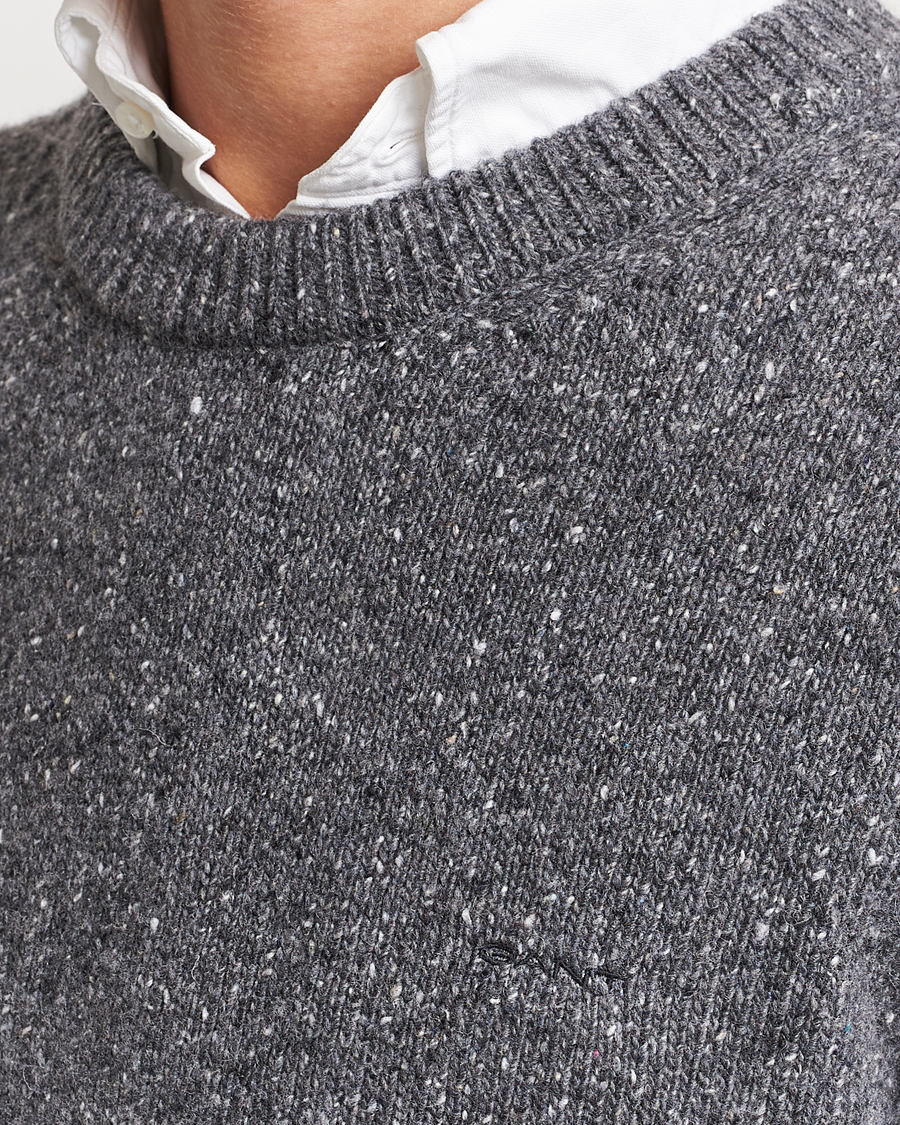 Herre | Gensere | GANT | Neps Donegal Crew Neck Sweater Antracite