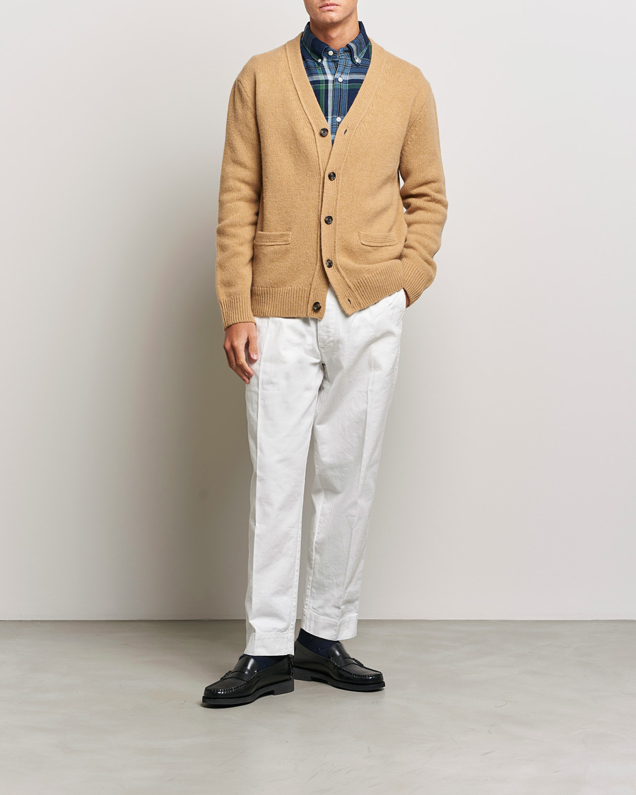Herre | Gensere | GANT | Soft Wool Cardigan Khaki Melange