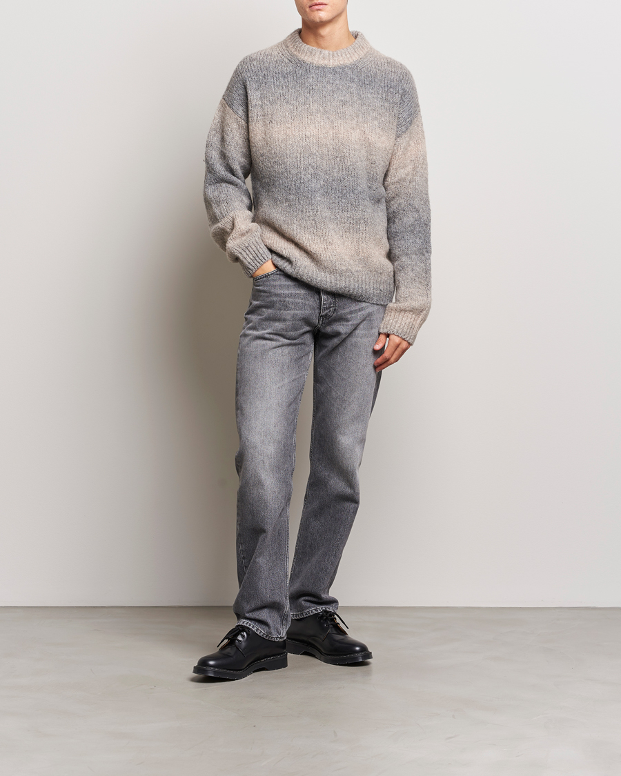 Herre | Gensere | GANT | Soft Wool Ombre Crew Neck Grey Melange