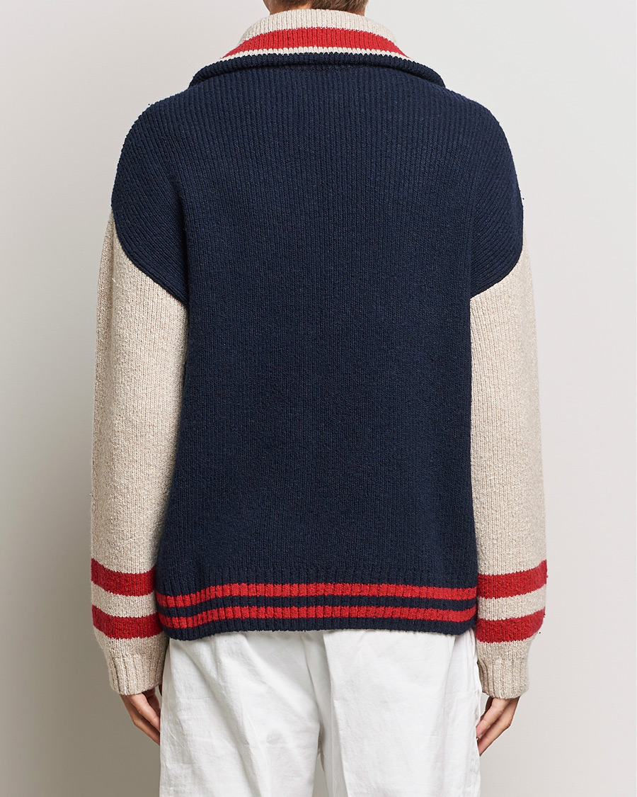 Herre | Gensere | GANT | Wool Neps Letter Half Zip Evening Blue