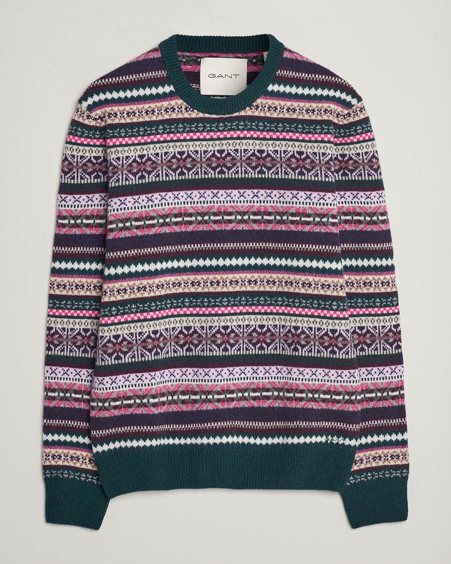 Herre |  | GANT | Wool Fairisle Sweater Tartan Green