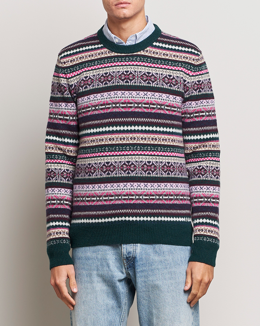 Herre | 50% salg | GANT | Wool Fairisle Sweater Tartan Green
