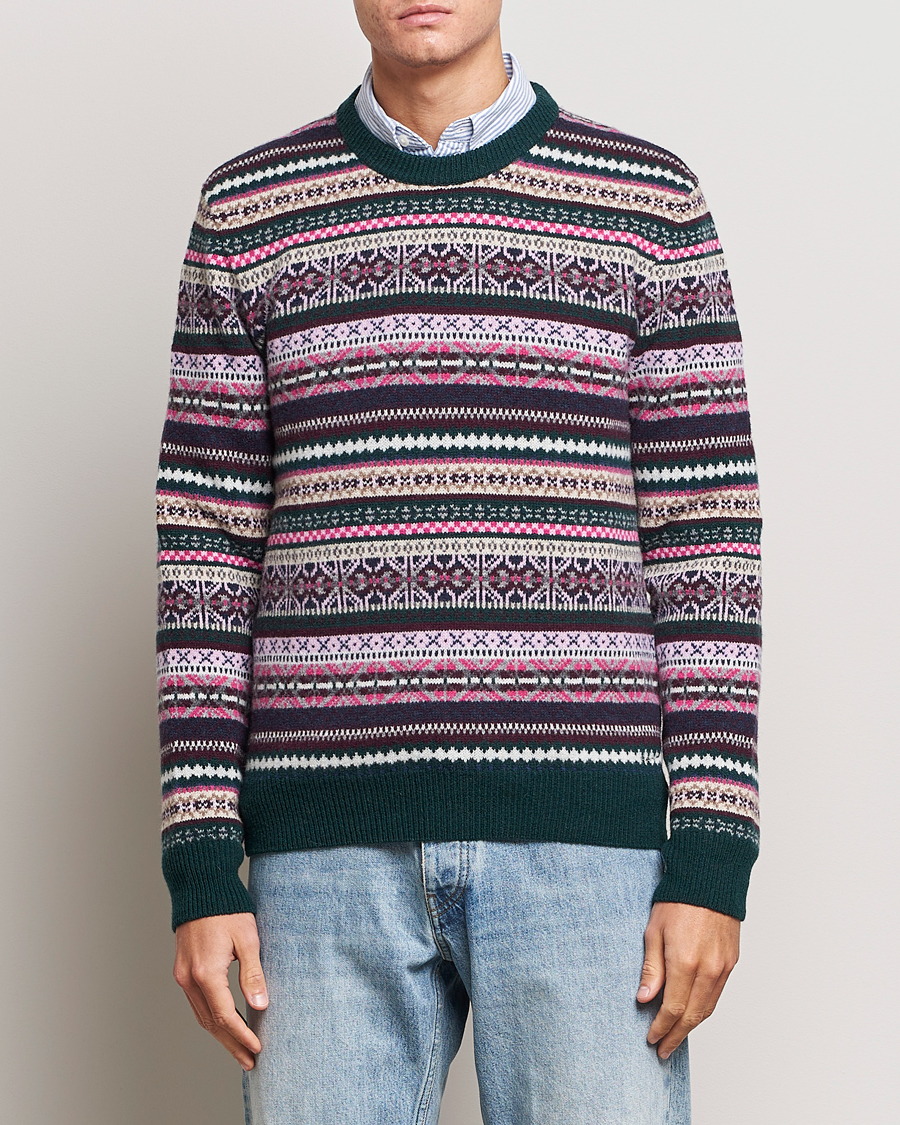 Herre | | GANT | Wool Fairisle Sweater Tartan Green