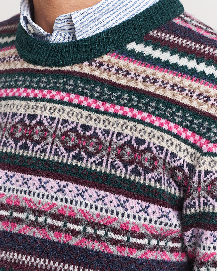 Herre | Gensere | GANT | Wool Fairisle Sweater Tartan Green