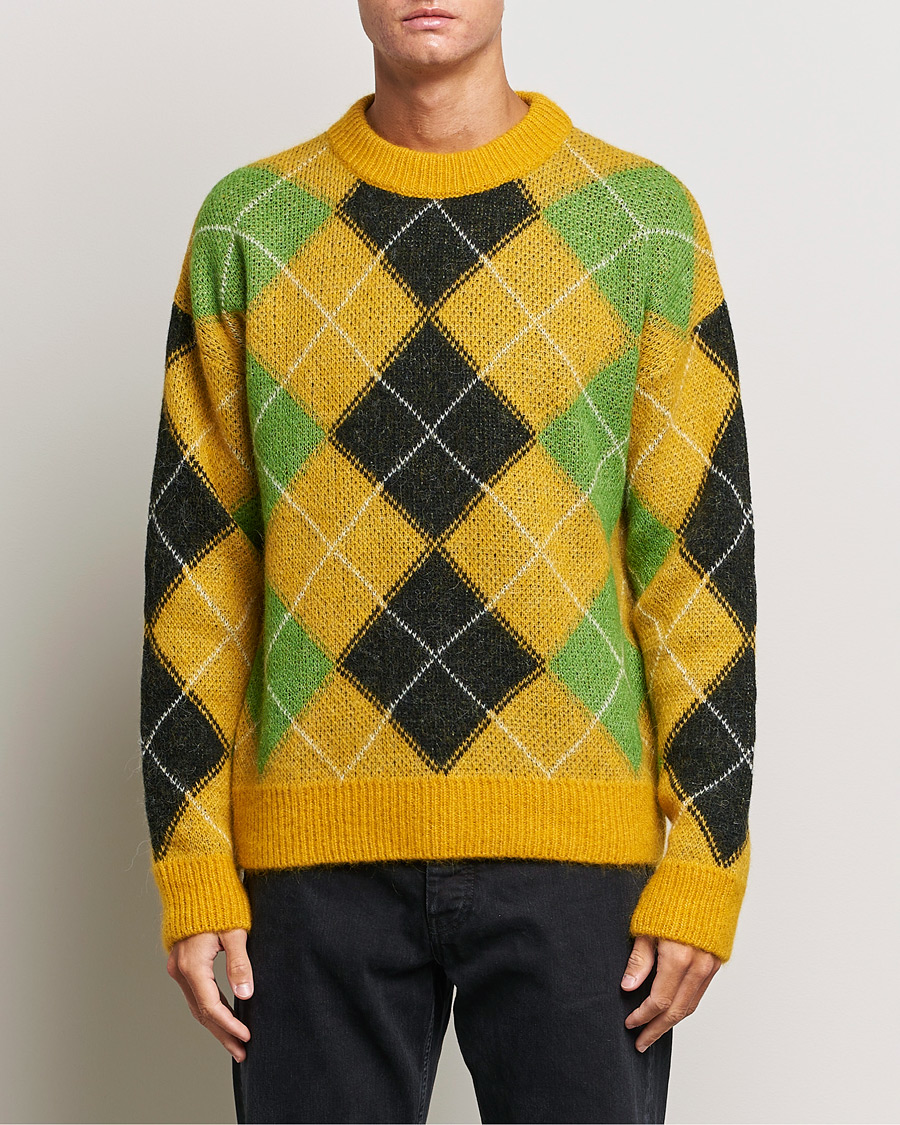 Herre |  | GANT | Furry Argyle Crew Neck Sunflower Yellow