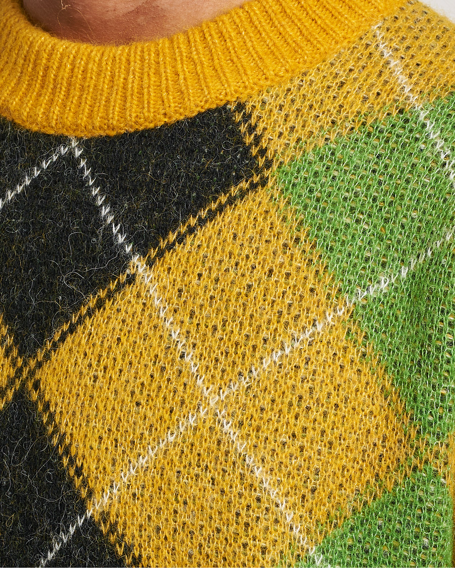 Herre | Gensere | GANT | Furry Argyle Crew Neck Sunflower Yellow