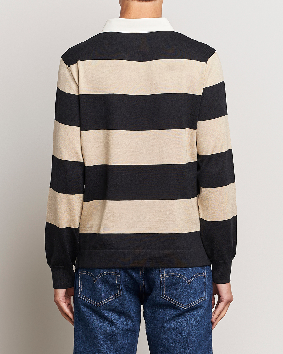 Herre | Gensere | GANT | Barstriped Knitted Rugger Beige/Navy