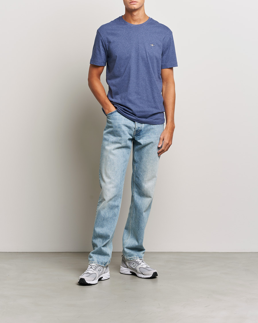 Herre | T-Shirts | GANT | The Original T-Shirt Dark Jeansblue Melange
