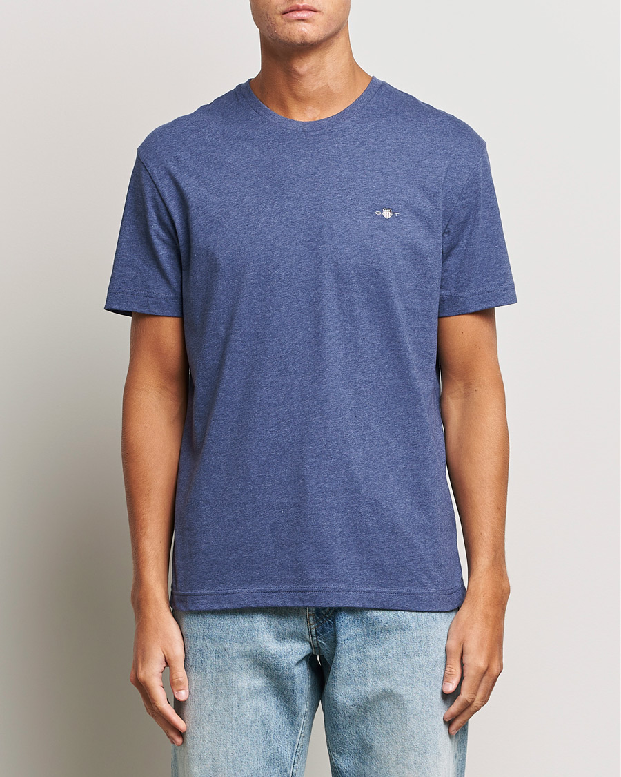 Herre | T-Shirts | GANT | The Original T-Shirt Dark Jeansblue Melange